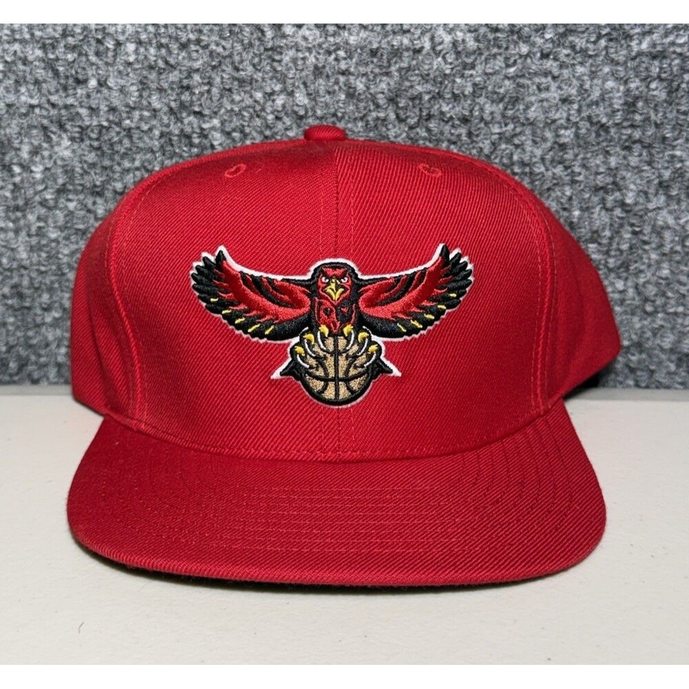 Atlanta Hawks SnapBack Hat‎ Mitchell & Ness NBA Hardwood Classics Red Cap OSFM